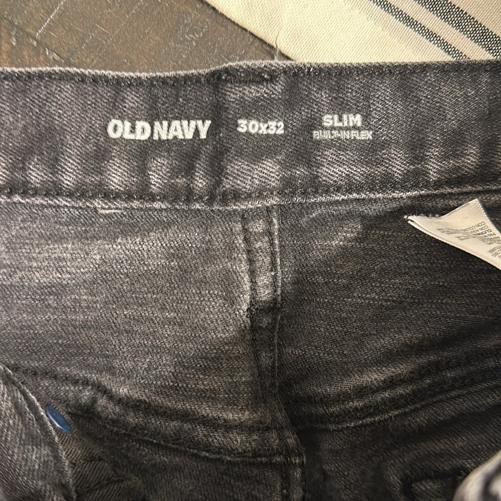 old navy men black jeans slim built in flex 30x32 - Picture 6 of 7